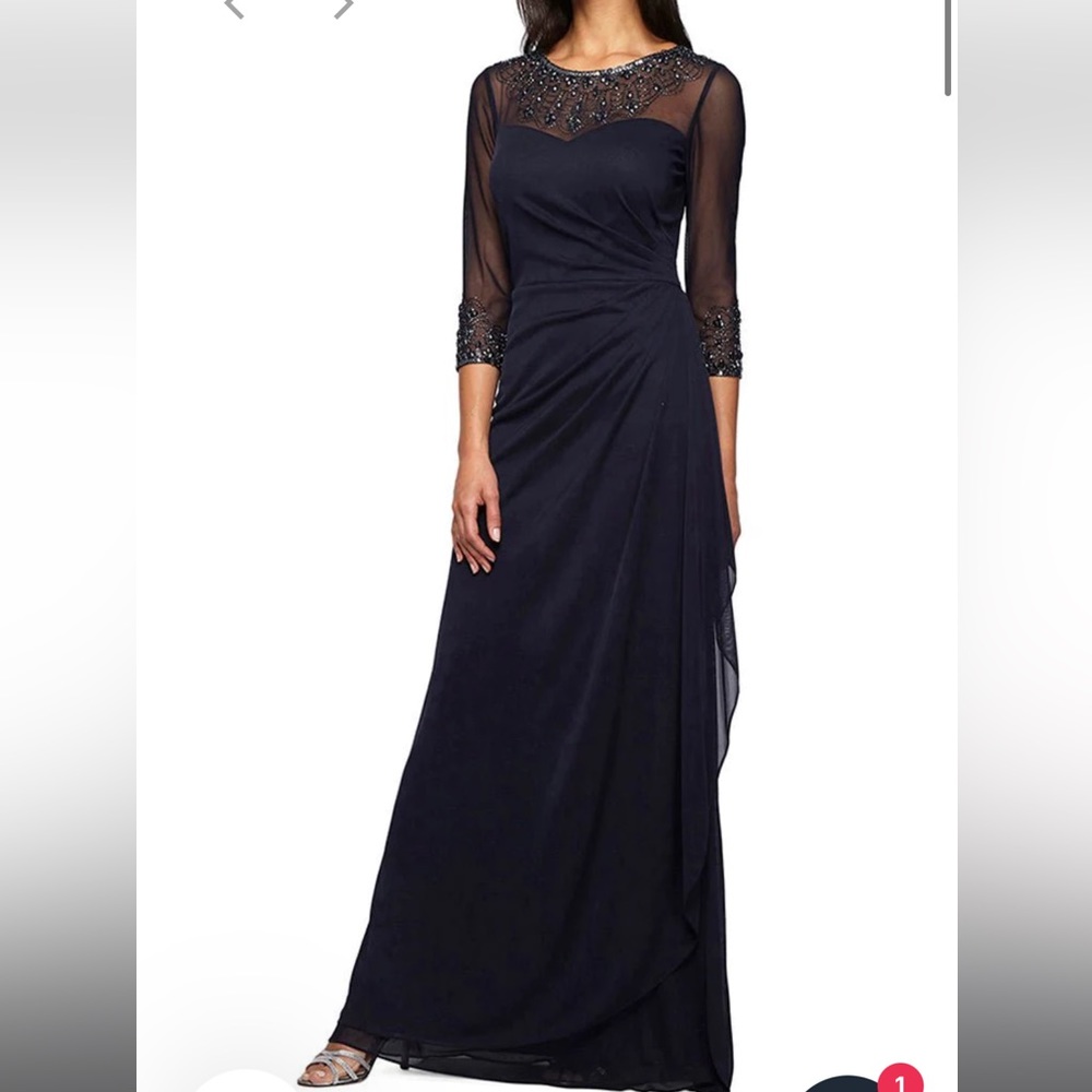 A-Line Mesh Gown with Beaded Illusion Sweetheart Neckline